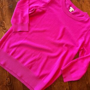 J. Crew Vibrant Fuchsia Crew Neck Sweater